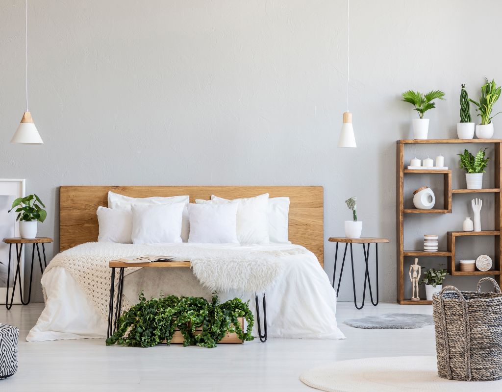 Bedroom with houseplants